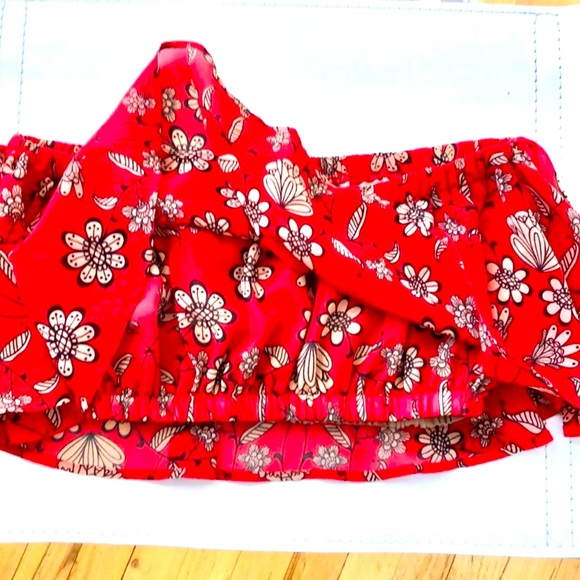 For Love and Lemons Pia Crop Top Red XS - Picture 6 of 7